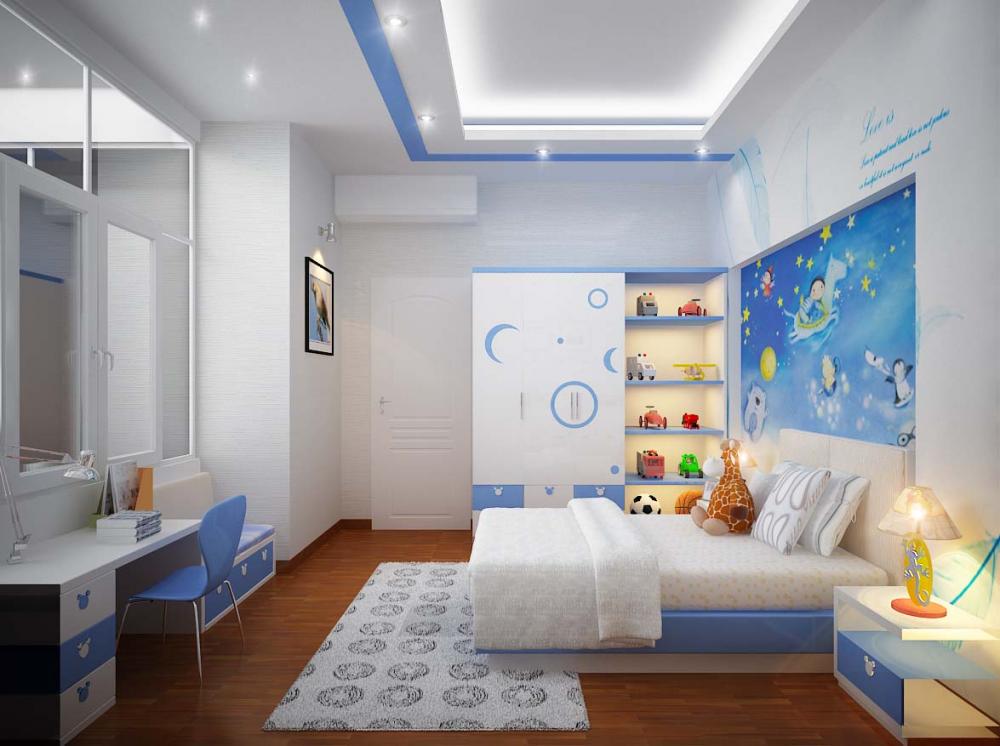 Những lưu ý về phong thủy phòng trẻ em Phòng ngủ màu trắng, xanh da trời hay vàng đều tốt cho trẻ mệnh Kim