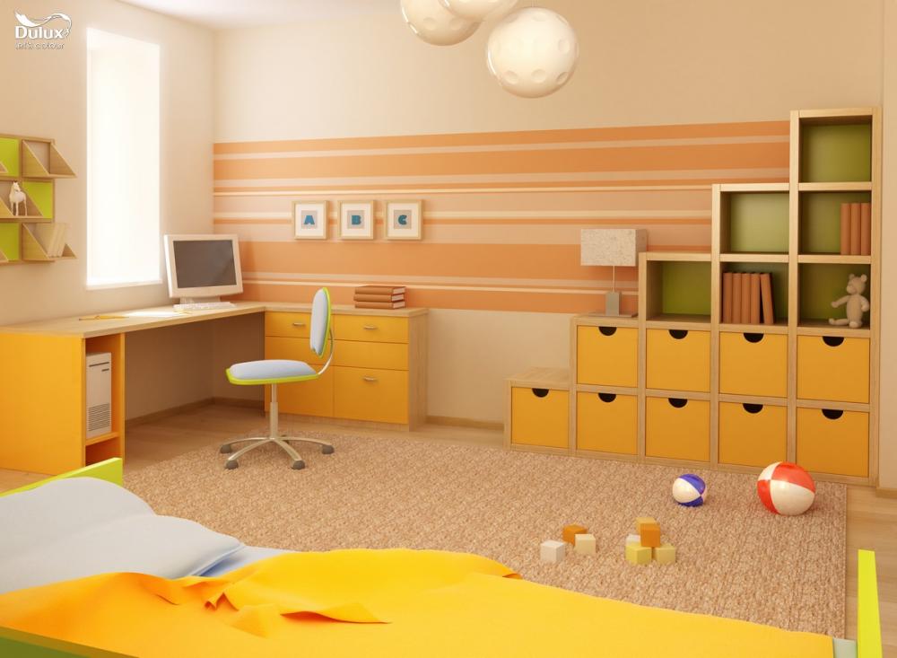 Những lưu ý về phong thủy phòng trẻ em 3 Trẻ mệnh Hỏa hợp với phòng được sơn màu nóng như đỏ hoặc cam